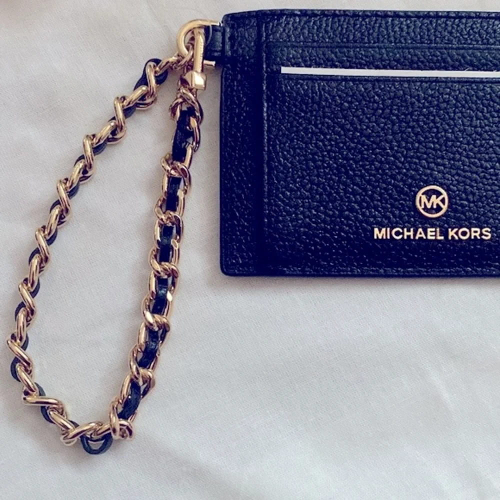 New- Micheal Kors key & card holder with attached chain